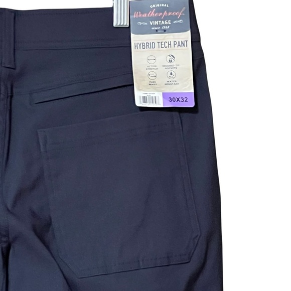 Weatherproof Hybrid Tech Pants 30x32 Blue Water Resistant Pockets Stretch NWT - Picture 8 of 11